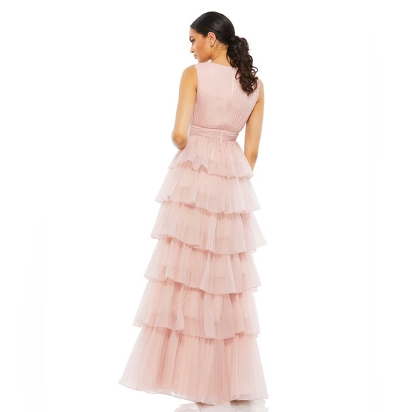 Ireena for Mac Duggal PINK ruffle layer evening gown - Picture 3 of 4